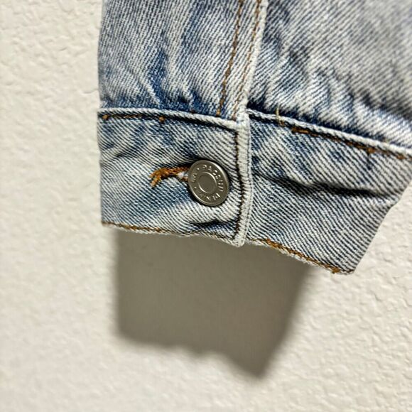 PacSun Womens Light Blue Long Sleeve Sherpa Lined Denim Trucker Jacket Size XS/S - Picture 6 of 8